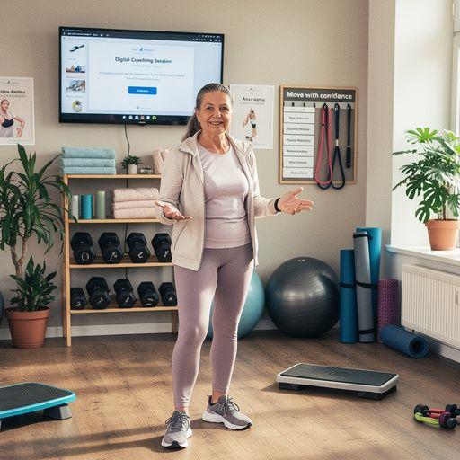 Felnőttek csoportja különböző gyakorlatokat végez egy szupermodern edzőteremben.